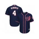 Youth Majestic Washington Nationals #4 Howie Kendrick Replica Navy Blue Alternate 2 Cool Base MLB Jersey