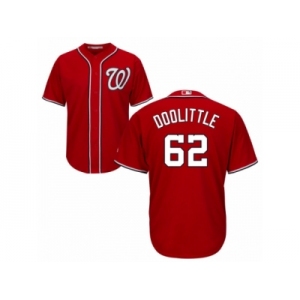 Youth Majestic Washington Nationals #62 Sean Doolittle Authentic Red Alternate 1 Cool Base MLB Jersey