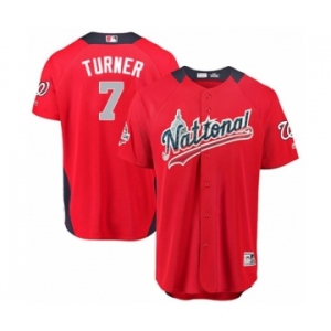 Youth Majestic Washington Nationals #7 Trea Turner Game Red National League 2018 MLB All-Star MLB Jersey