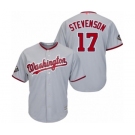 Youth Washington Nationals #17 Andrew Stevenson Authentic Grey Road Cool Base 2019 World Series Bound Baseball Jersey