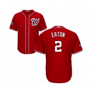 Youth Washington Nationals #2 Adam Eaton Authentic Red Alternate 1 Cool Base 2019 World Series Bound Baseball Jersey