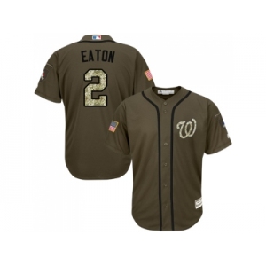 Youth Washington Nationals #2 Adam Eaton Green Salute to Service Stitched MLB Jersey