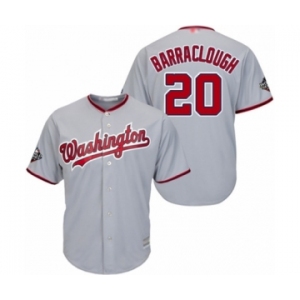 Youth Washington Nationals #20 Kyle Barraclough Authentic Grey Road Cool Base 2019 World Series Bound Baseball Jersey