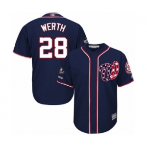 Youth Washington Nationals #28 Jayson Werth Authentic Navy Blue Alternate 2 Cool Base 2019 World Series Champions Baseball Jersey