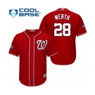 Youth Washington Nationals #28 Jayson Werth Authentic Red Alternate 1 Cool Base 2019 World Series Bound Baseball Jersey