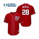 Youth Washington Nationals #28 Jayson Werth Authentic Red Alternate 1 Cool Base 2019 World Series Champions Baseball Jersey