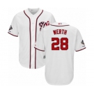 Youth Washington Nationals #28 Jayson Werth Authentic White Home Cool Base 2019 World Series Champions Baseball Jersey