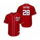 Youth Washington Nationals #28 Kurt Suzuki Authentic Red Alternate 1 Cool Base 2019 World Series Bound Baseball Jersey