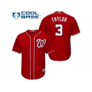 Youth Washington Nationals #3 Michael Taylor Red Cool Base Stitched MLB Jersey