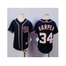 Youth Washington Nationals #34 Bryce Harper Blue Cool Base Stitched MLB Jersey