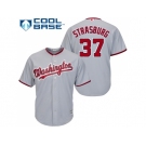 Youth Washington Nationals #37 Stephen Strasburg Grey Cool Base Stitched MLB Jersey