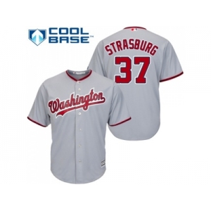 Youth Washington Nationals #37 Stephen Strasburg Grey Cool Base Stitched MLB Jersey