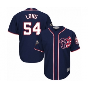Youth Washington Nationals #54 Kevin Long Authentic Navy Blue Alternate 2 Cool Base 2019 World Series Bound Baseball Jersey