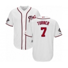 Youth Washington Nationals #7 Trea Turner Authentic White Home Cool Base 2019 World Series Champions Baseball Jersey