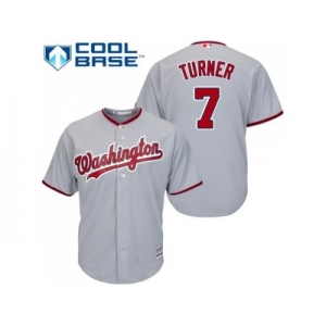 Youth Washington Nationals #7 Trea Turner Grey Cool Base Stitched MLB Jersey