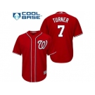 Youth Washington Nationals #7 Trea Turner Red Cool Base Stitched MLB Jersey