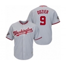 Youth Washington Nationals #9 Brian Dozier Authentic Grey Road Cool Base 2019 World Series Champions Baseball Jersey