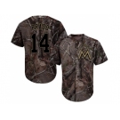 Youth Miami Marlins #14 Martin Prado Camo Realtree Collection Cool Base Stitched MLB Jersey