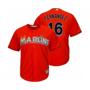 Youth Miami Marlins #16 Jose Fernandez Majestic Orange Cool Base Player Jersey