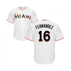Youth Miami Marlins #16 Jose Fernandez Majestic White Cool Base Player Jersey