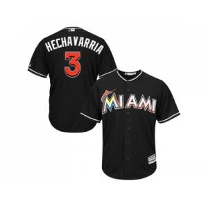 Youth Miami Marlins #3 Adeiny Hechavarria Black Cool Base Stitched MLB Jersey