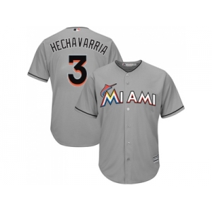 Youth Miami Marlins #3 Adeiny Hechavarria Grey Cool Base Stitched MLB Jersey