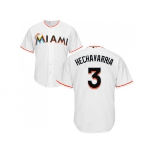 Youth Miami Marlins #3 Adeiny Hechavarria White Cool Base Stitched MLB Jersey