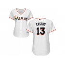 Women Miami Marlins #13 Starlin Castro White Home Stitched MLB Jersey