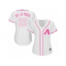 Women Majestic Arizona Diamondbacks #29 Jorge De La Rosa Replica White Fashion MLB Jersey