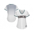 Women's Arizona Diamondbacks Majestic White Aqua Home Cool Base Jersey