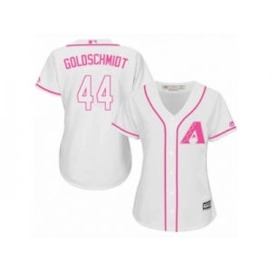 Women's Majestic Arizona Diamondbacks #44 Paul Goldschmidt Replica White Fashion MLB Jersey