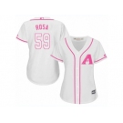 Women's Majestic Arizona Diamondbacks #59 Jorge De La Rosa Replica White Fashion MLB Jersey