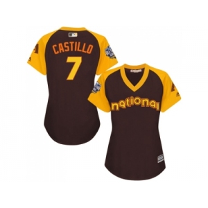 Women's Majestic Arizona Diamondbacks #7 Welington Castillo Authentic Brown 2016 All-Star National League BP Cool Base MLB Jersey