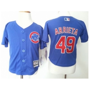 Toddler Chicago Cubs #49 Jake Arrieta Blue Cool Base Stitched MLB Jersey