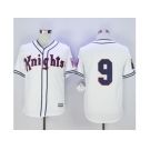 MLB Men New York Knights The Natural #9 Roy Hobbs White Movie Stitched Baseball Jersey