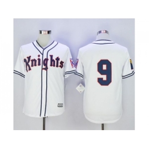 MLB Men New York Knights The Natural #9 Roy Hobbs White Movie Stitched Baseball Jersey