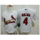 Toddler St.Louis Cardinals #4 Yadier Molina White Cool Base Stitched MLB Jersey