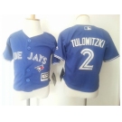 Toddler Toronto Blue Jays #2 Troy Tulowitzki Blue Cool Base Stitched MLB Jersey