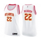 Women's Atlanta Hawks #22 Cam Reddish Swingman White Pink Fashion Basketball Jersey