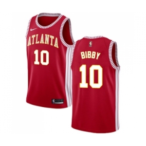 Women's Nike Atlanta Hawks #10 Mike Bibby Swingman Red NBA Jersey Statement Edition