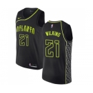 Women's Nike Atlanta Hawks #21 Dominique Wilkins Swingman Black NBA Jersey - City Edition