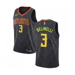 Women's Nike Atlanta Hawks #3 Marco Belinelli Swingman Black Road NBA Jersey - Icon Edition