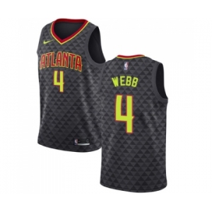 Women's Nike Atlanta Hawks #4 Spud Webb Swingman Black Road NBA Jersey - Icon Edition