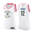 Women's Nike Indiana Pacers #12 Tyreke Evans Swingman White Pink Fashion NBA Jersey