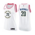 Women's Nike Indiana Pacers #20 Doug McDermott Swingman White Pink Fashion NBA Jersey