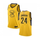 Women's Nike Indiana Pacers #24 Alize Johnson Swingman Gold NBA Jersey Statement Edition