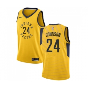 Women's Nike Indiana Pacers #24 Alize Johnson Swingman Gold NBA Jersey Statement Edition