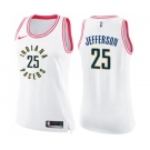 Women's Nike Indiana Pacers #25 Al Jefferson Swingman White Pink Fashion NBA Jersey