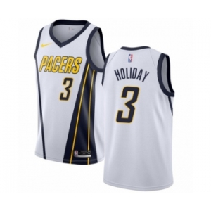 Women's Nike Indiana Pacers #3 Aaron Holiday White Swingman Jersey - Earned Edition