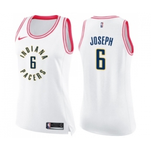 Women's Nike Indiana Pacers #6 Cory Joseph Swingman White Pink Fashion NBA Jersey